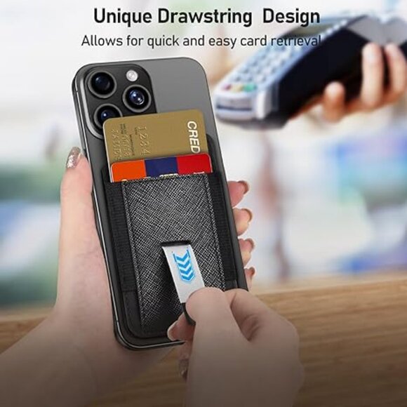 Magnetic Wallet Compatible with MagSafe iPhone 16 15 14 13 12 Pro Max Plus Black - Picture 2 of 6